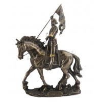Joan Of Arc On Horse Back with Flag Statue Sculpture *GREAT HOLIDAY GIFT!   223103163958